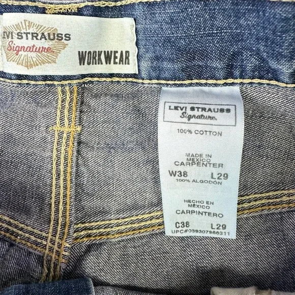 Vtg 2004 Levi's Signature Carpenter Jeans Tag 38x29 Fits 40x28 Baggy Skater Y2K - Picture 2 of 8
